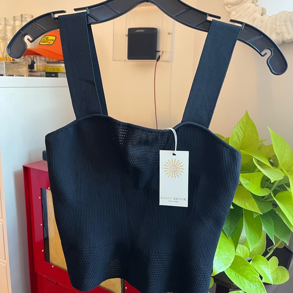 Ramy Brook Black Crop Top (NWT, OS)